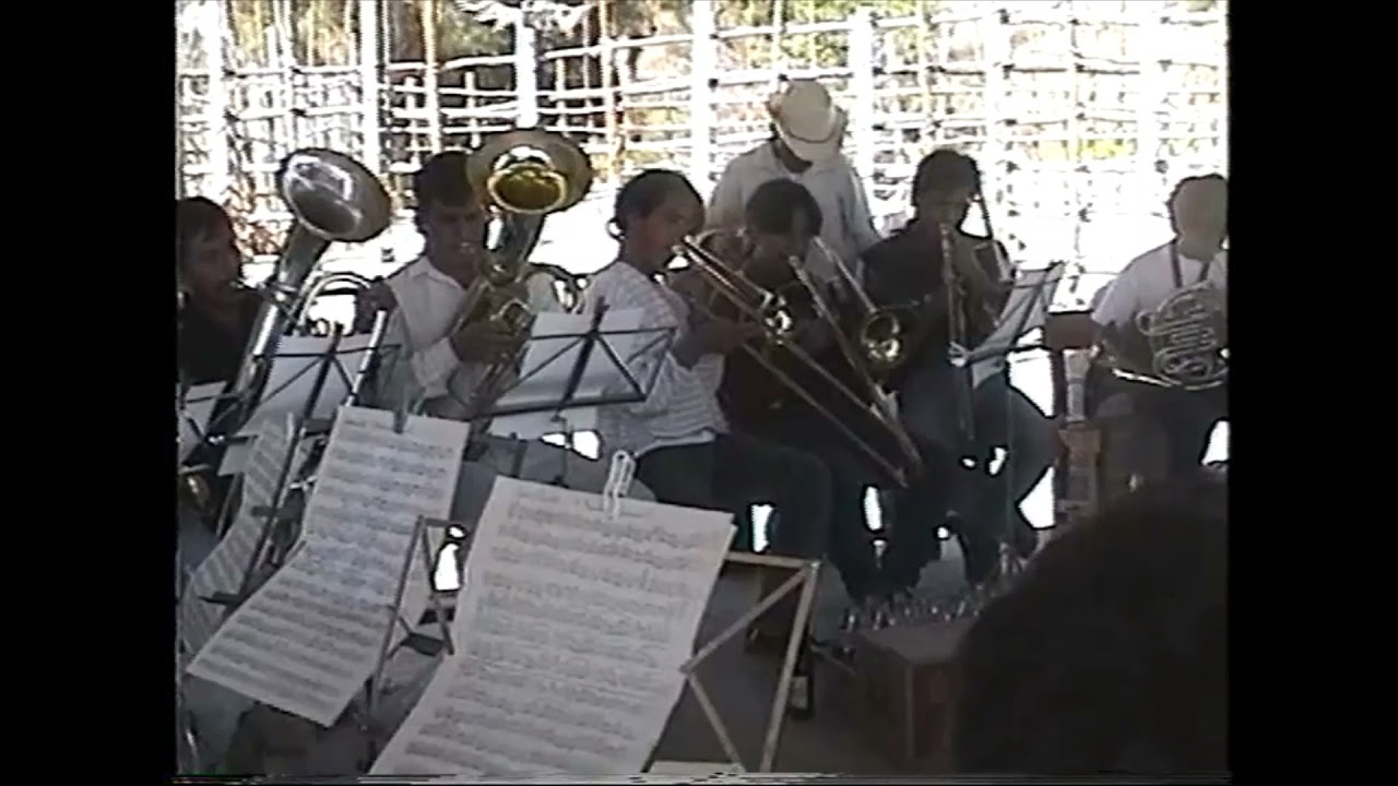 Febrero 1997.  Despedida de las Bandas de Musica en San Baltazar Yatzachi El Bajo Oaxaca