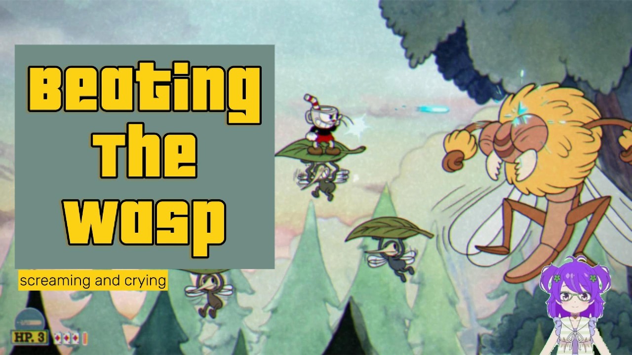 Cuphead pt 1, Beating the wasp...