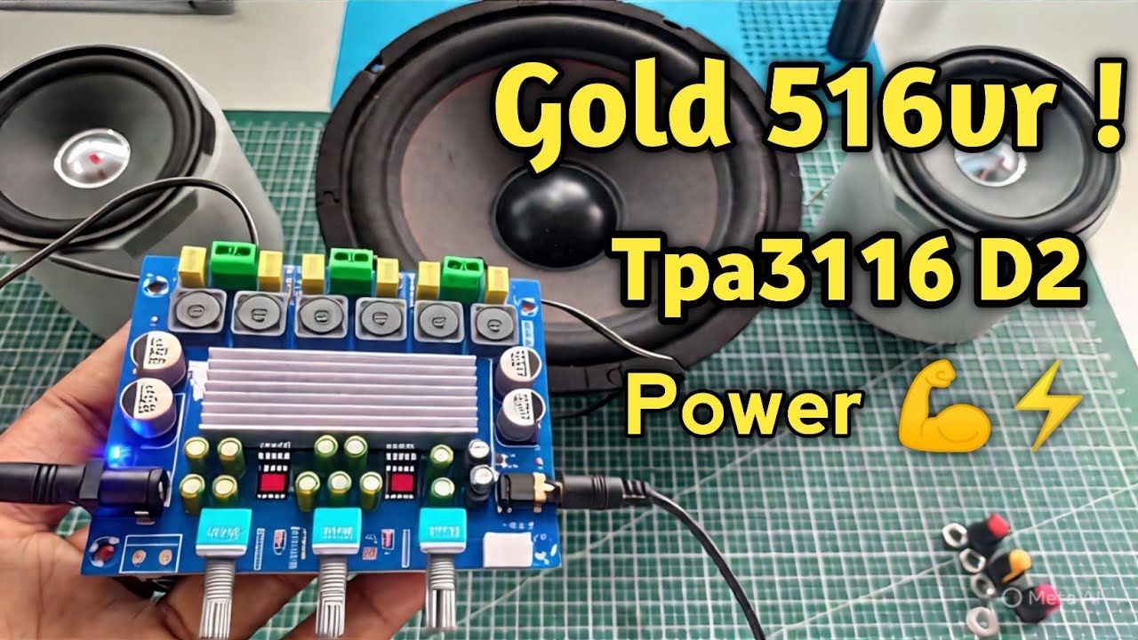 Gold-516BVR 2 × 50 W + 100 W TPA3116D2 Power Subwoofer Amplifier Board #diy #tpa3116d2 #classd #fy