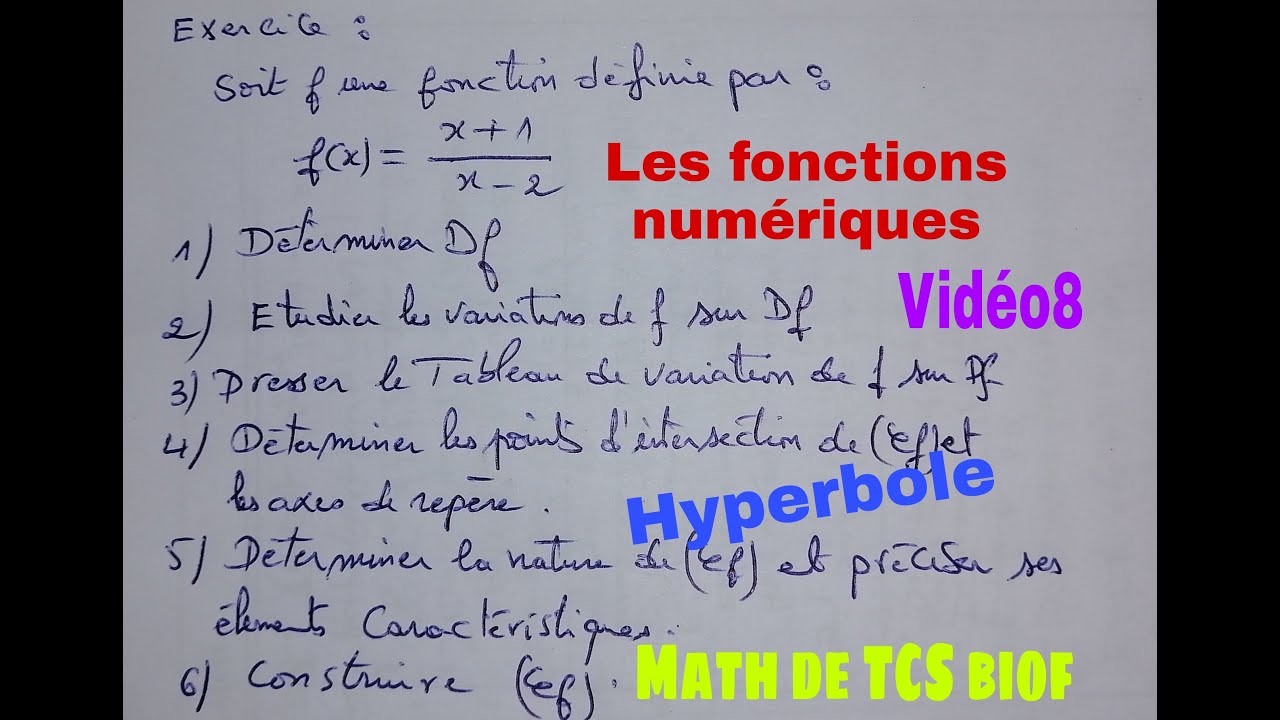 les fonctions numeriques: methode simple pour construire un hyperbole---math de tcs biof