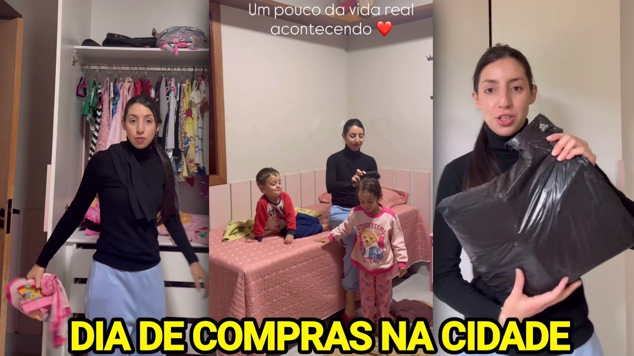 SARA KELLEN MOSTRA ORGANIZAÇÃO DO GUARDA-ROUPA DAS MENINAS E SAI PARA COMPRAS NA CIDADE