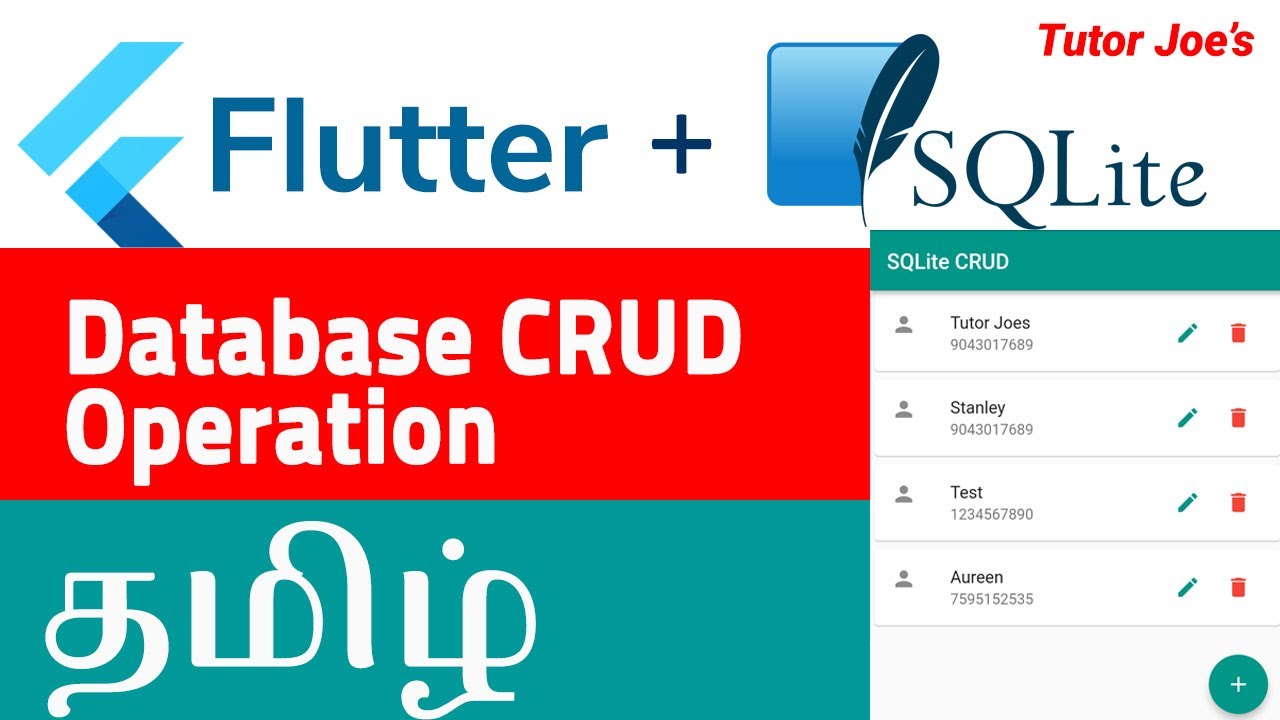 Flutter SQLite Database Tutorial | CRUD Operations in தமிழ் 2022 | Flutter sqflite tutorial