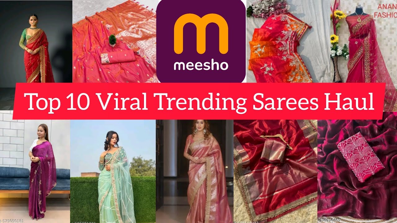 Meesho Saree Haul/Meesho Top Trending Viral Sarees/Latest Wedding Special & Party Wear Sarees Review