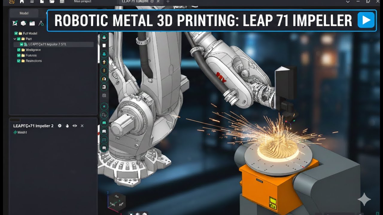 The Future of Metal 3D Printing a LEAP 71 Impeller with 6-Axis Robot #3dprinting #technology #robot