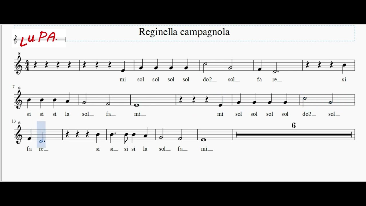 Reginella campagnola - Flauto - Note - Spartito - Karaoke - Instrumental -Tutorial - Canto