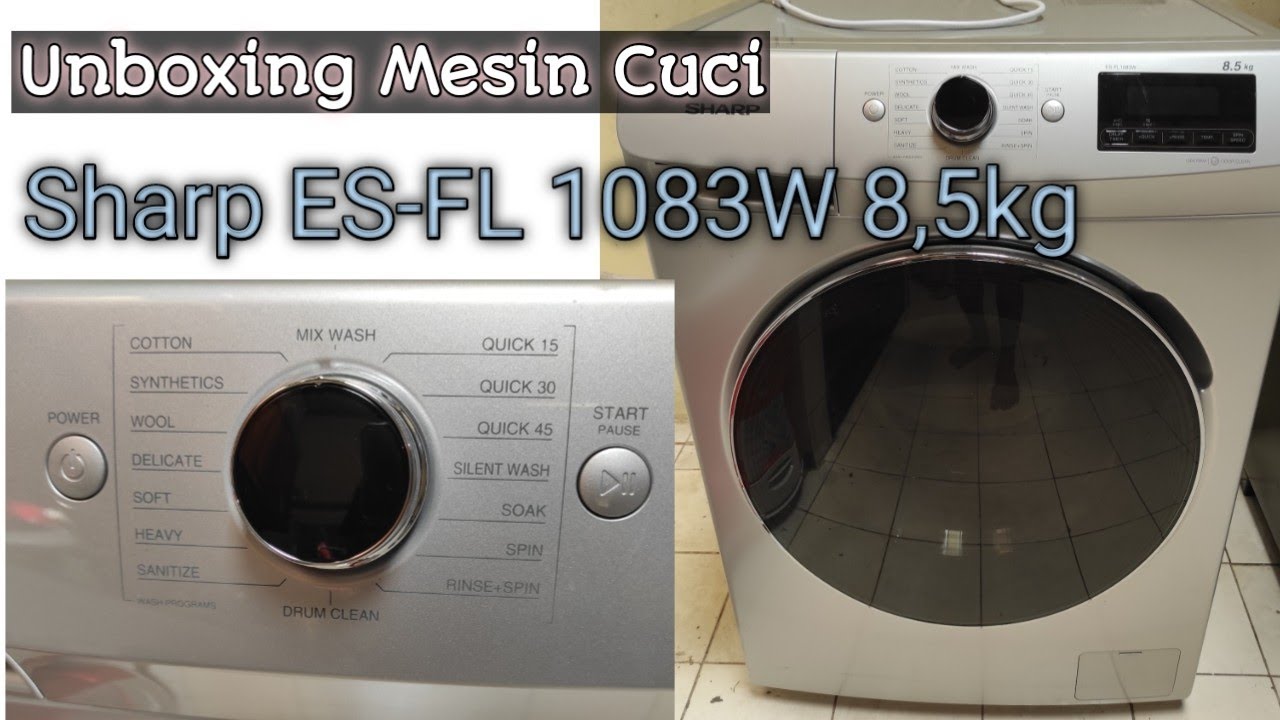 Unboxing Mesin Cuci Merek Sharp ES-FL 1083W | Bukaan Depan/Front Loading | Kapasitas 8,5 Kg