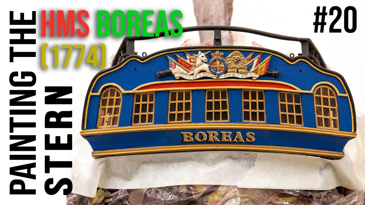 Restoration & Upgrading of the HMS BOREAS (1774) model #20 - Airbrushing the STERN