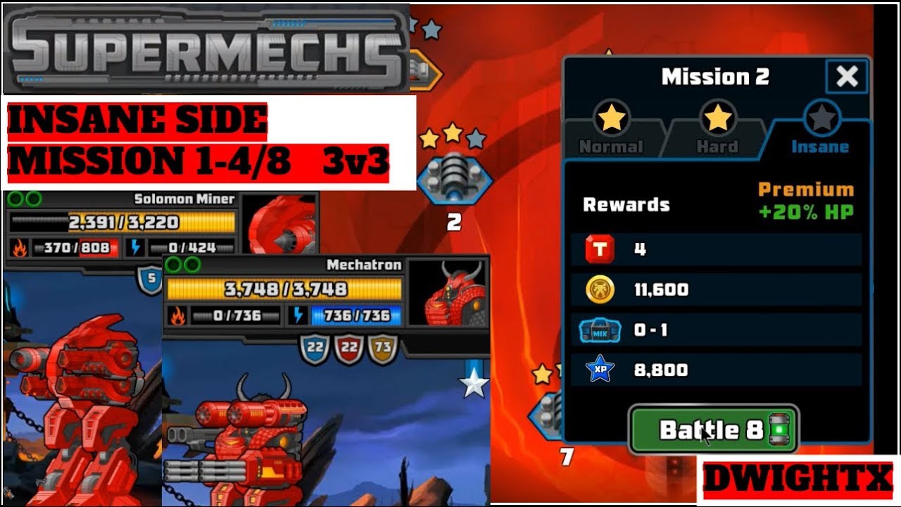 Supermechs⛅ INSANE 3v3 Campaign Missions 1-4/8 🤖 Overlords Den [PART 7]