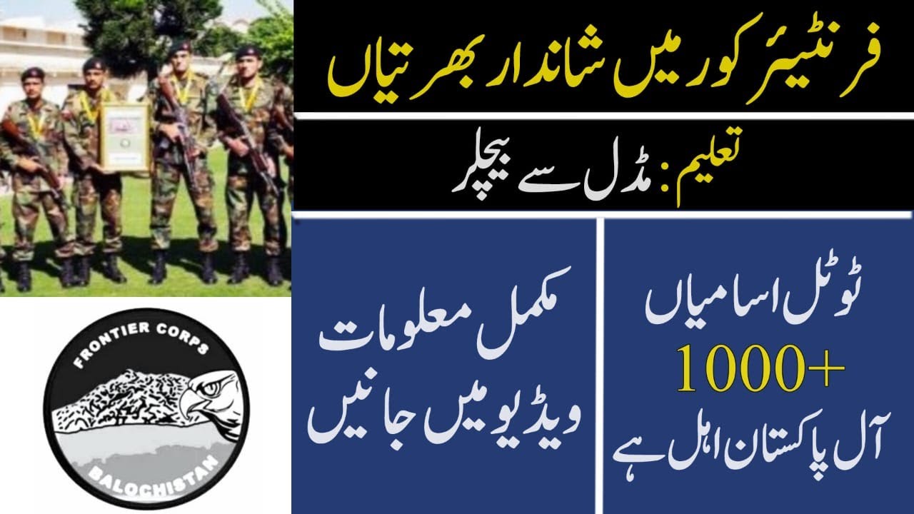 Frontier Corps FC Balochistan (North) Jobs 2023 |FC Jobs 2023| Career boom|