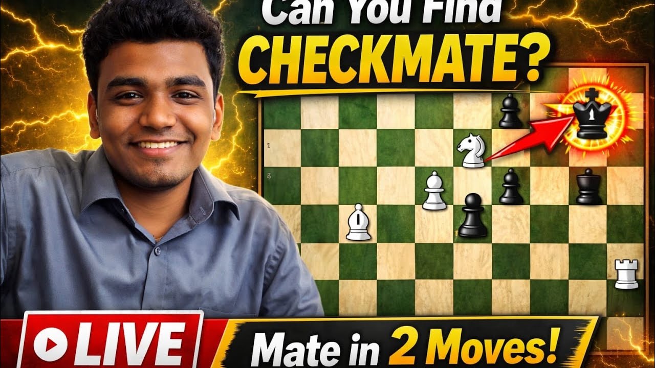 Grandmaster की तरह सोचें! 🧠 Chess Puzzles Live