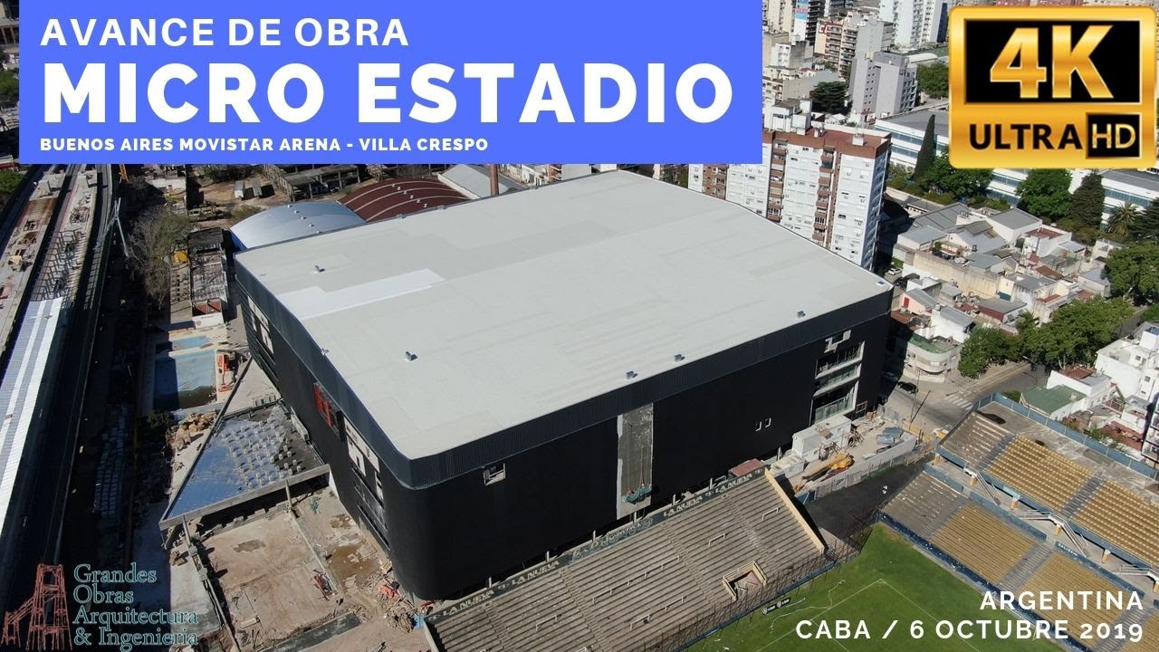 Avance Obra Micro Estadio Buenos Aires Movistar Arena estadio Atlanta 6 octubre 2019 en 4k