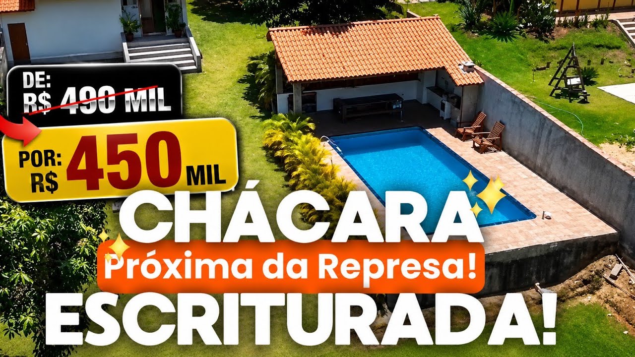 #315#✨Chácara Linda e Funcional! 1.090m², Piscina e Casa Moderna , Venha Ver R$ 490 MIL  IBIÚNA-SP 