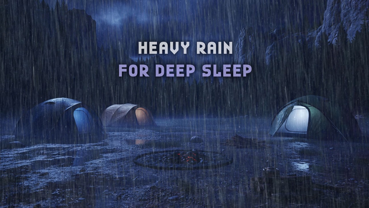 Relaxing Mountain Rainstorm 🌧️⛰️ Gentle Thunder Inside a Warm Camping Tent 😴🏕️