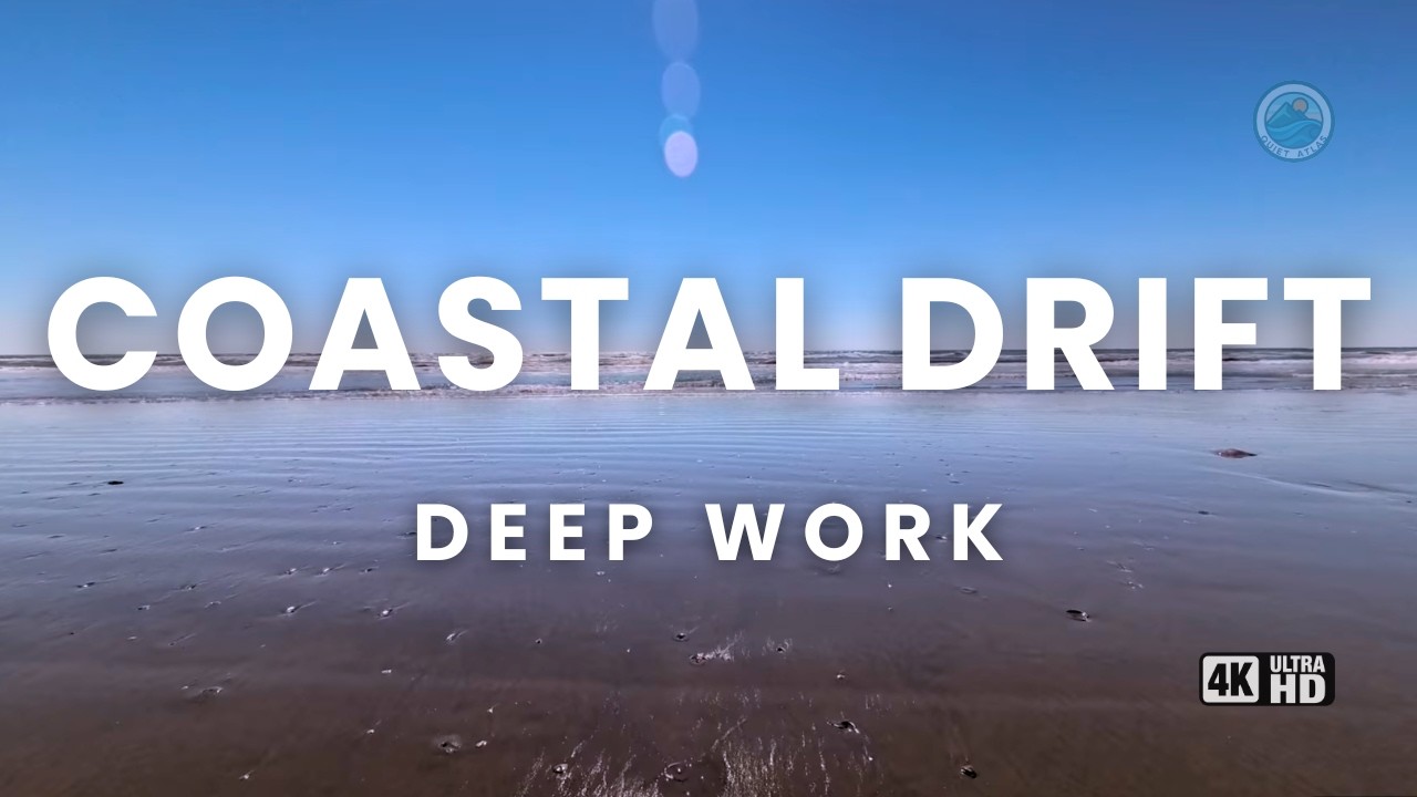 90 Mins of Galveston Ocean Waves | Work From Home Ambience [4K]