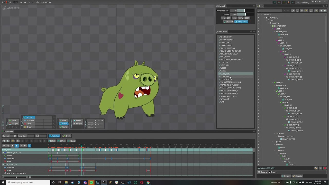 BIG PIG -  Spine 2D animation showcase
