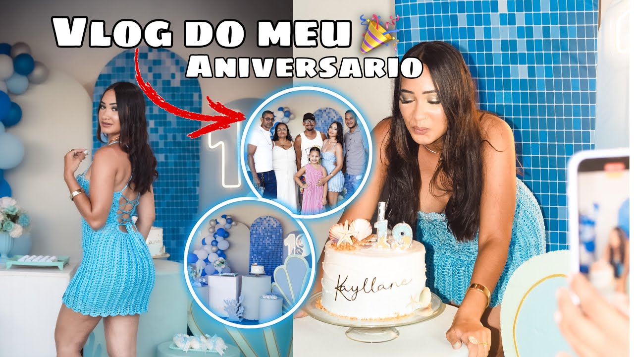 VLOG DA MINHA FESTA DE ANIVERSÁRIO - Beach Party da Kay 19 anos 🎉🩵🐚