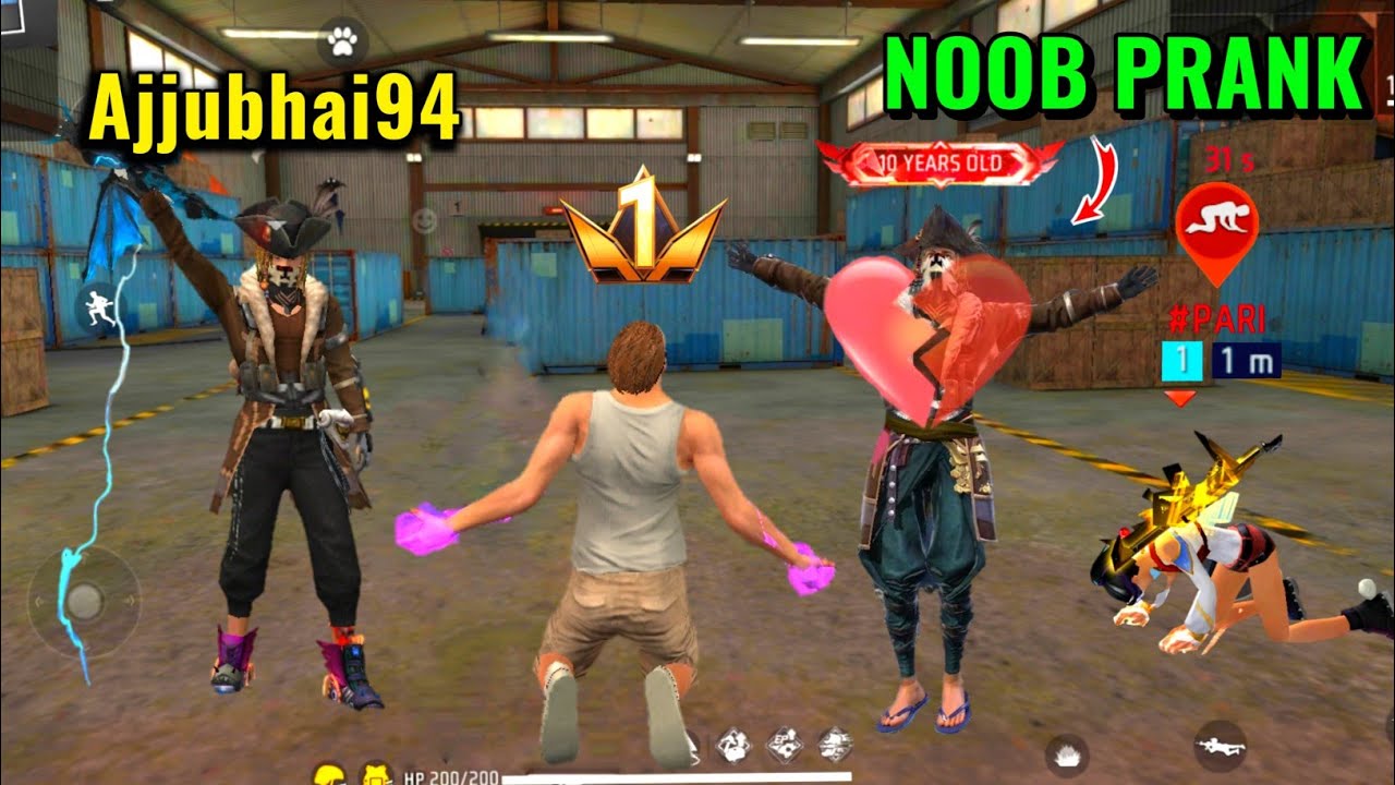 Noob Prank With Ajjubhai 👿 Worldchat Cute Girl Kick Me 😭 Free Fire Noob Prank 🔥 Y GAMING