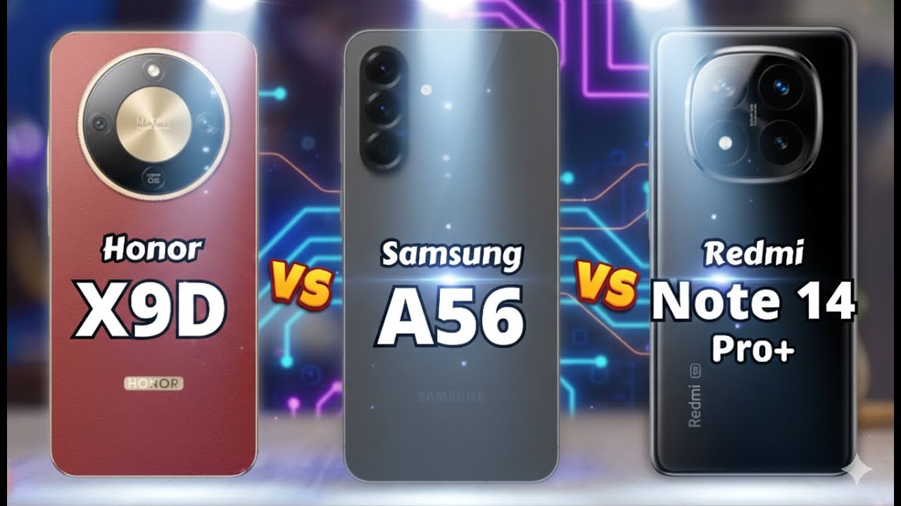 Honor X9d vs Samsung A56 vs Redmi Note 14 Pro Plus
