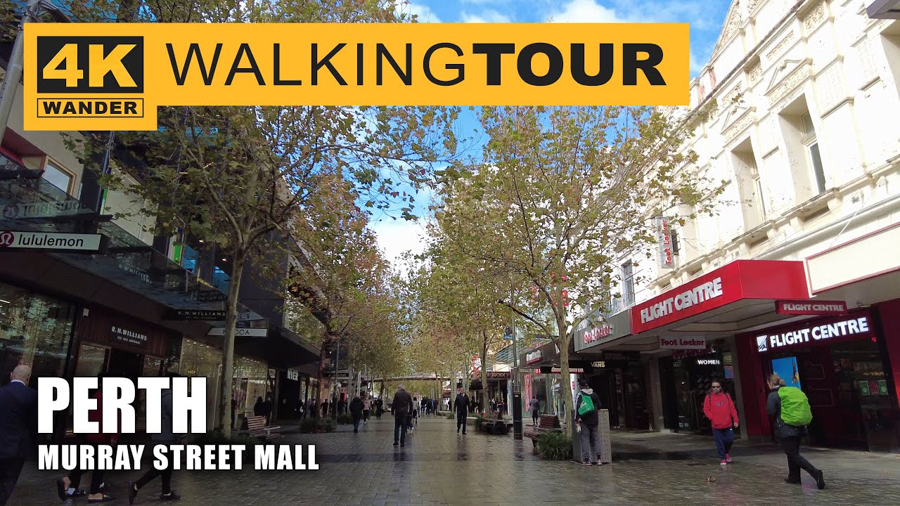 Murray Street Mall Walking Tour in Perth, Australia (4K 60fps)