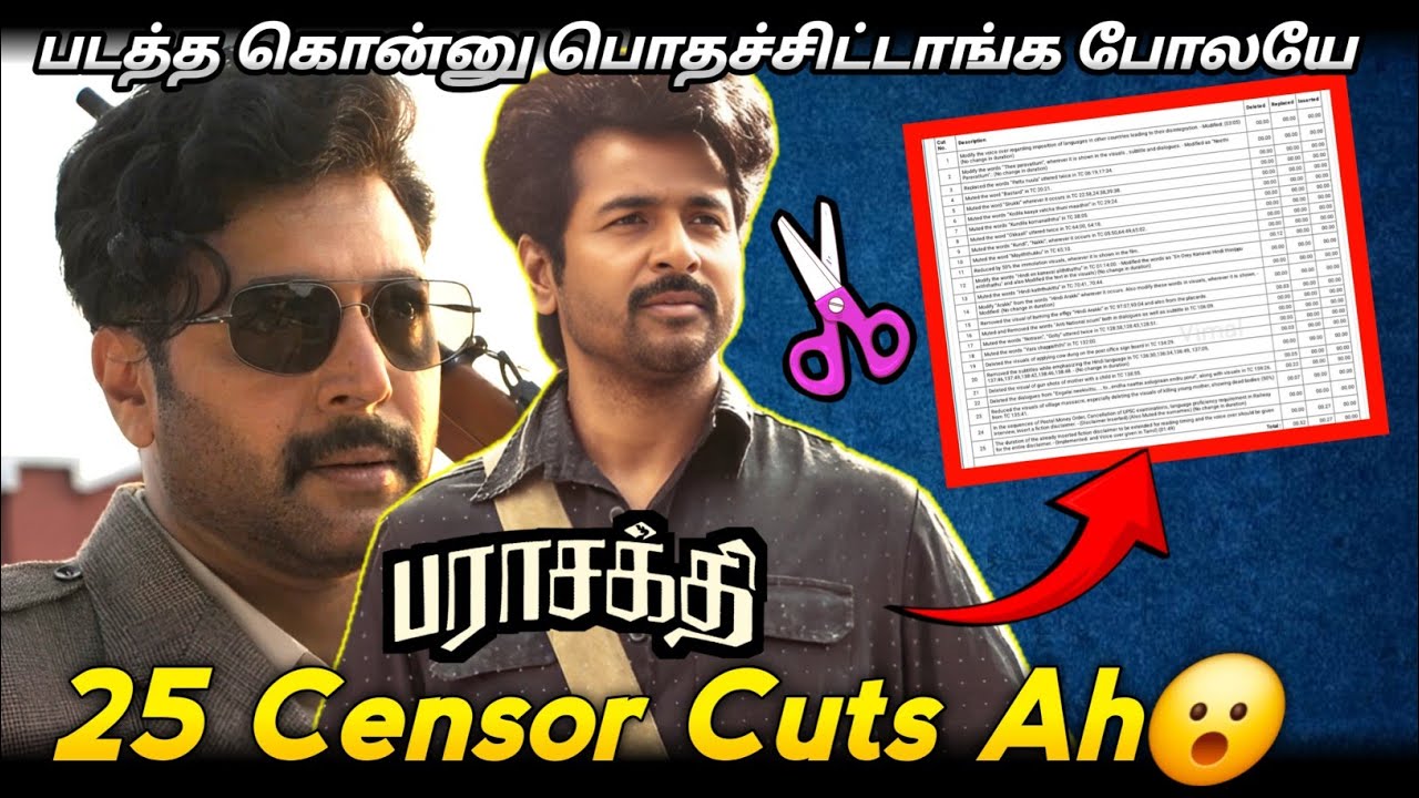Parasakthi Censor Cuts / 25 cuts ஆ😮 படத்த கொன்னு பொதச்சிட்டாங்க போலயே
