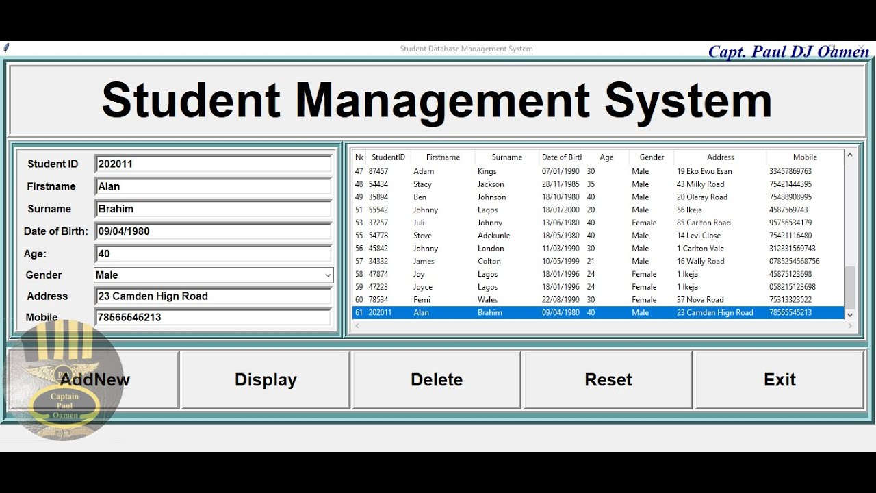 Create a Student Database Management System using SQLite with a Treeview in Python - Part 2 of 2