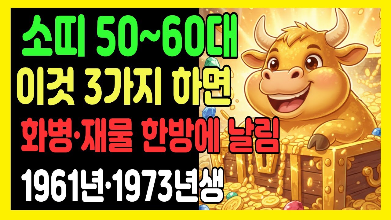 소띠 50~60대, 이것 3가지 하면 화병 생기고 재물 한순간에 날립니다 (1961년·1973년생 필수)