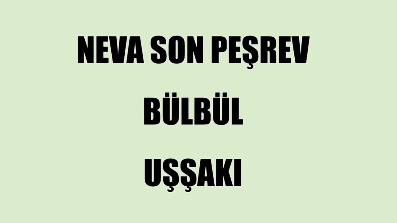 BÜLBÜL UŞŞAKI NEVA SON PEŞREV