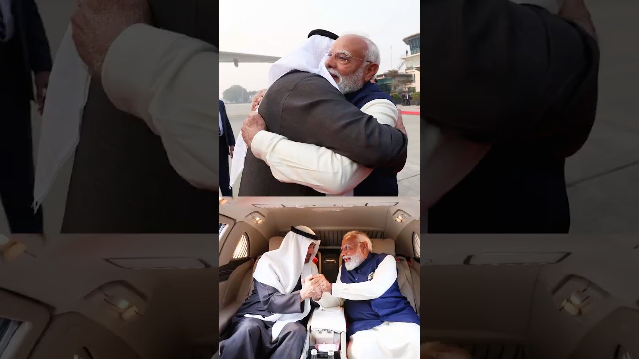 PM Modi receives UAE President HH Sheikh Mohamed bin Zayed Al Nahyan in New Delhi | #shorts