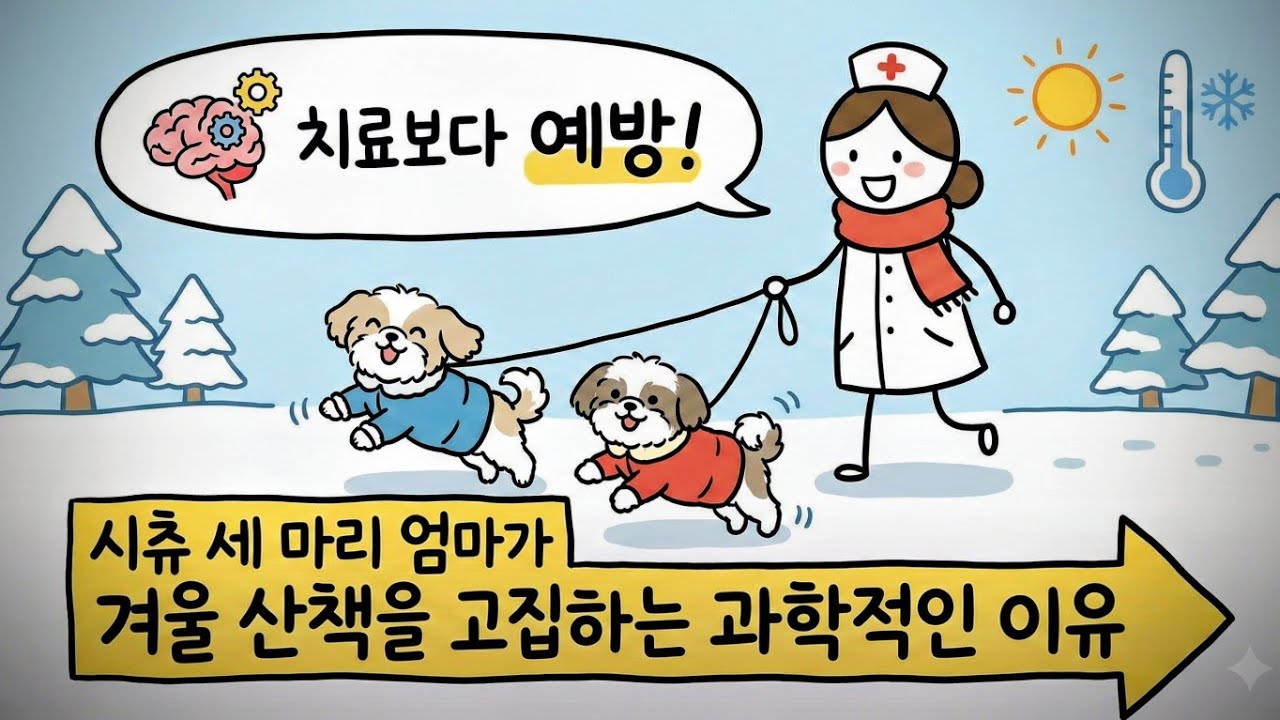 겨울 산책을 고집하는 과학적인 이유》치료보다 예방! 시츄 세 마리 엄마 #겨울산책#강아지겨울산책#강아지노즈워크#강아지치매예방#강아지건강 #다견가정