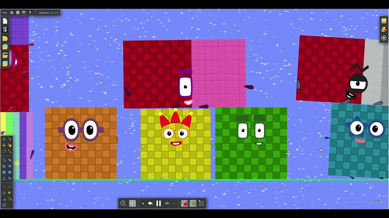 Numberblocks 0 to 1000000 Battle 54 in Algodoo (No Sound)