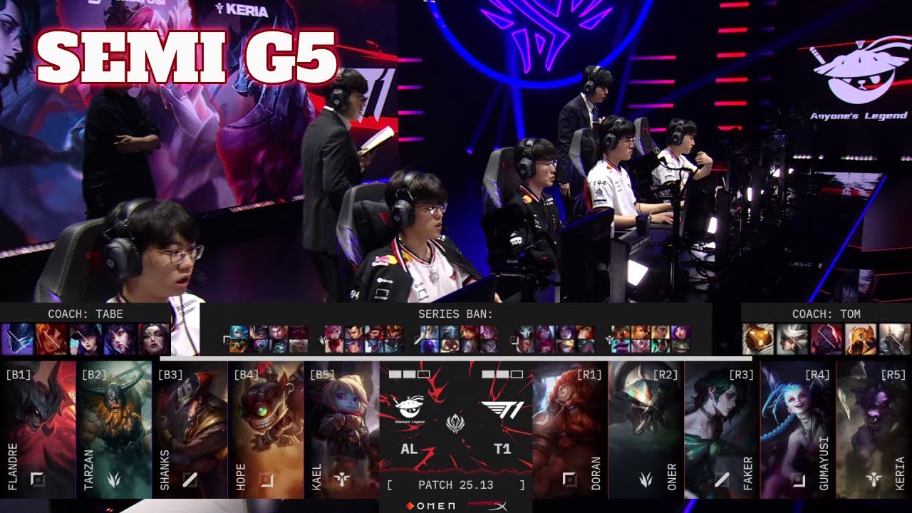 T1 vs AL - Game 5 | Lower Final LoL MSI 2025 Main Stage | T1 vs Anyone's Legend G5 full