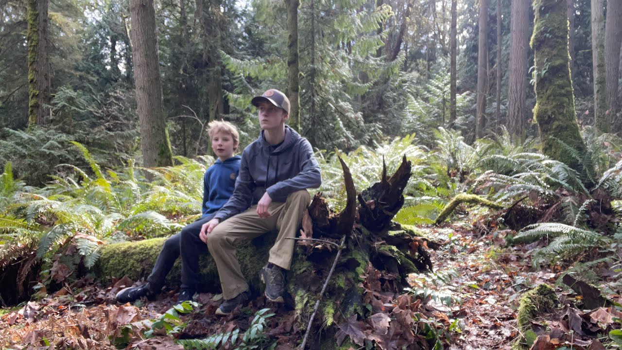 Walking in the woods with my cousin!