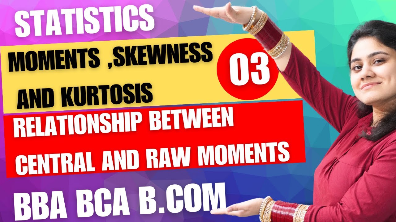 Introduction to Relationship between central and raw moments|Moments skewness kurtosis|Dreammaths