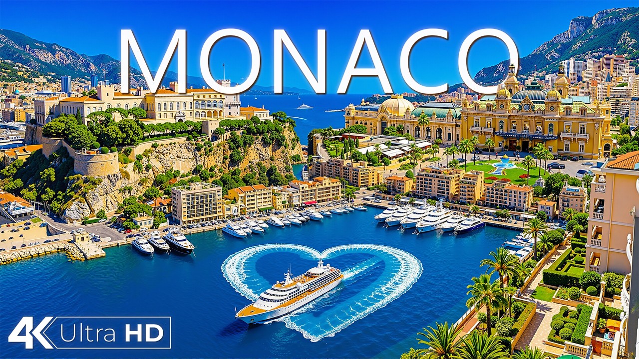 [4K] Monaco 🇲🇨 Luxury Riviera from Above | Monte Carlo, Port Hercules & Mediterranean Drone Views