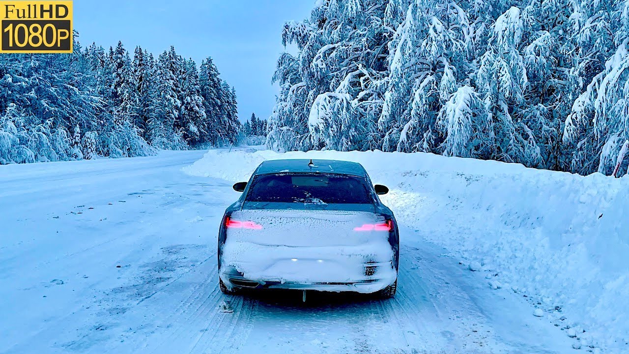 Winter Drive in Lapland Sweden