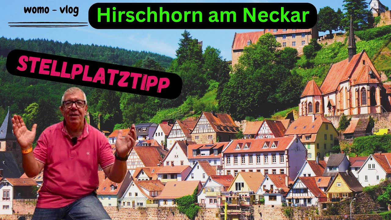 Hirschhorn Wohnmobil Stellplatz am Neckar. Schiffe schauen und gutes Essen direkt am Fluss