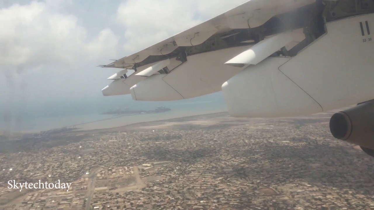 Djibouti Airport Landing window view-Jubba Airways