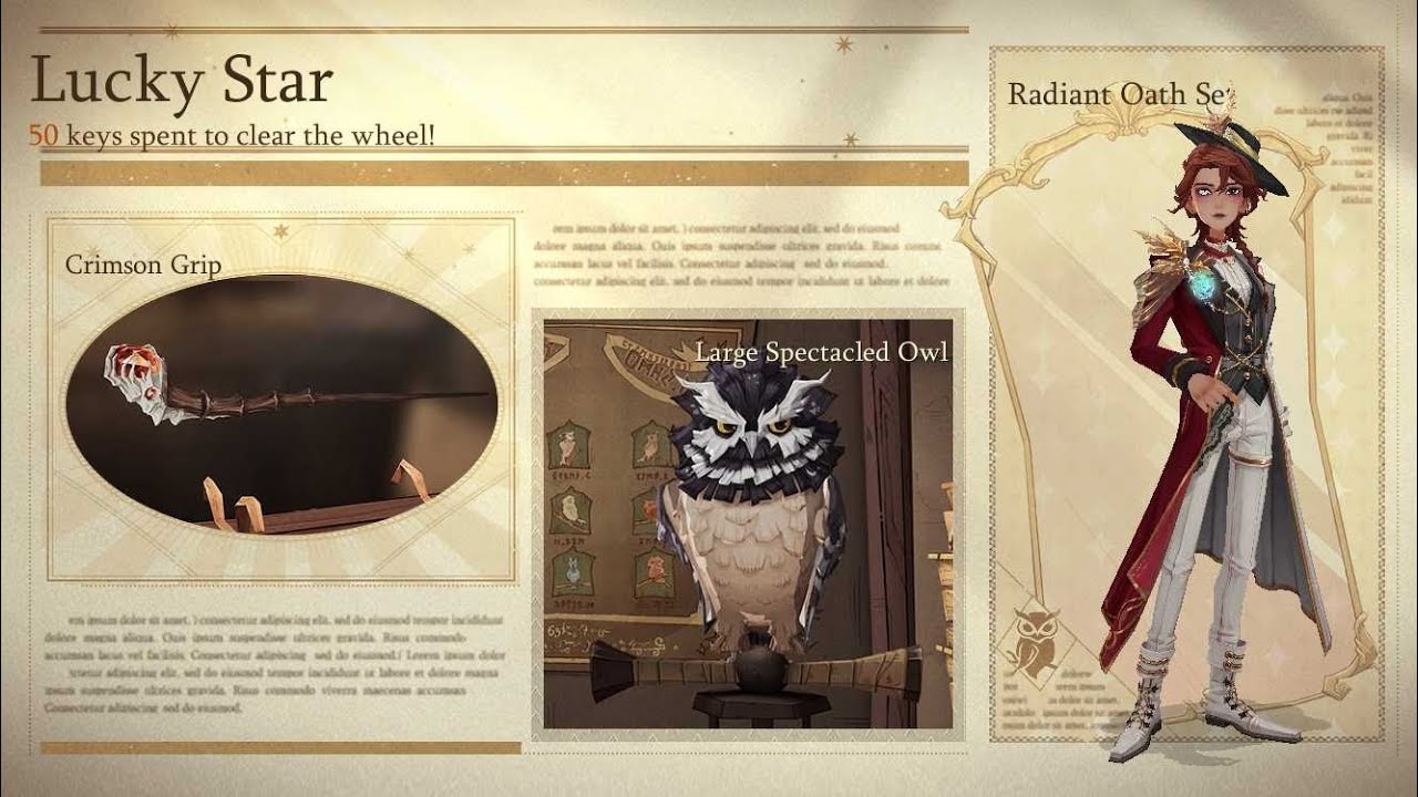 HPMA WHEEL : Radiant Oath set, Crimson Grip Wand, Large Spectacled Owl