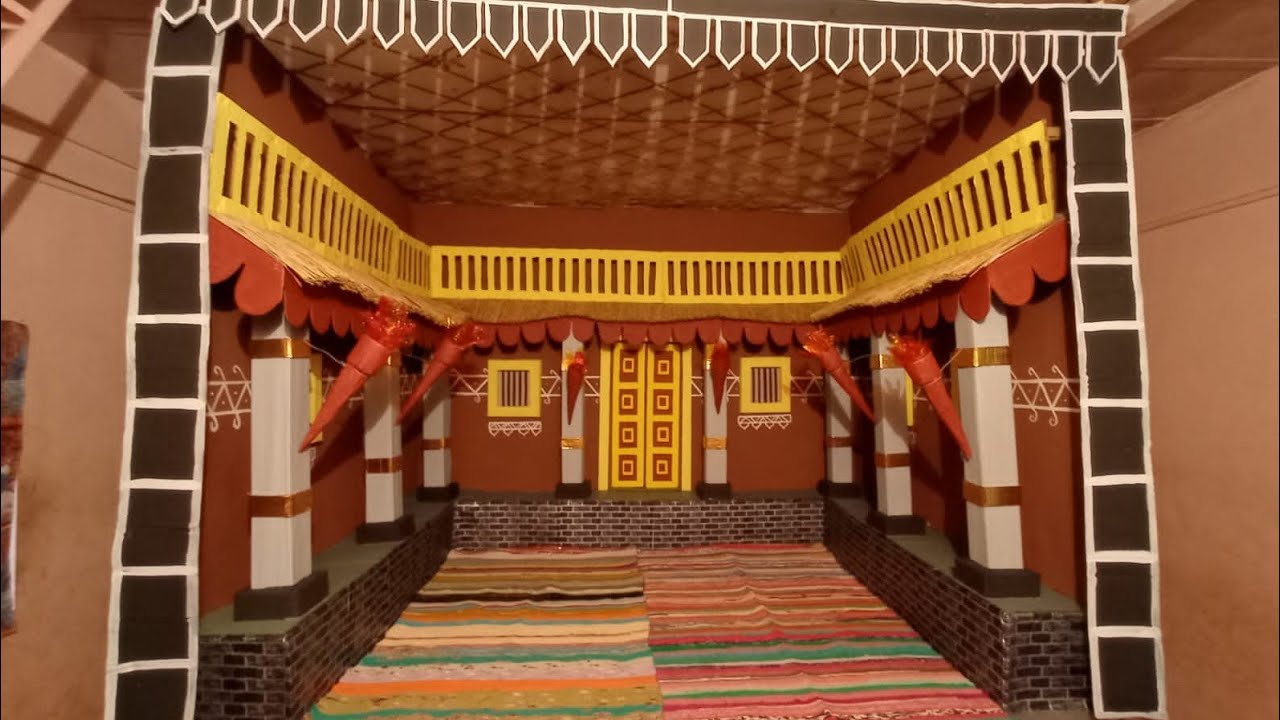 गणपती डेकोरेशन 2021 Easy Ganpati Decoration At Home (कोकणी घराची प्रतिकृती)