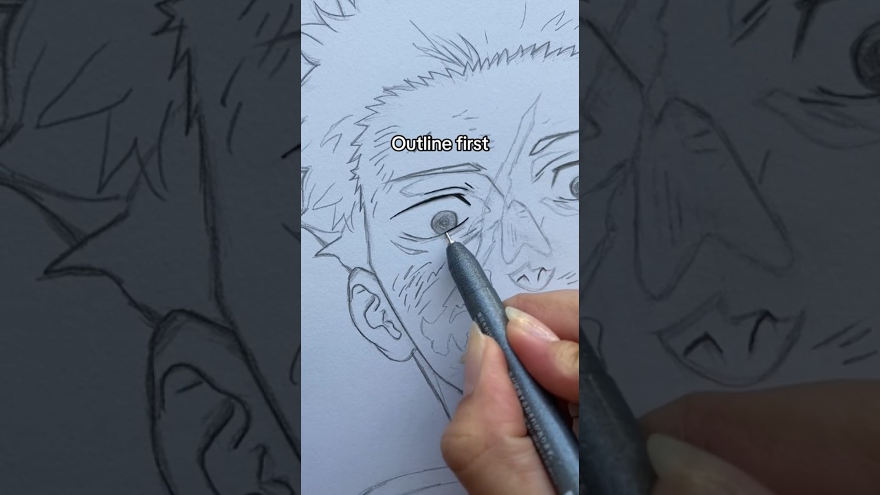 The draw process for Yuji Itadori from Jujutsu Kaisen✨ 