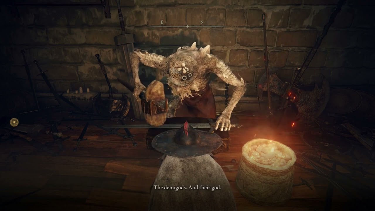 Elden Ring - Hewg dialogue if you hesitate at Forge of the Giants
