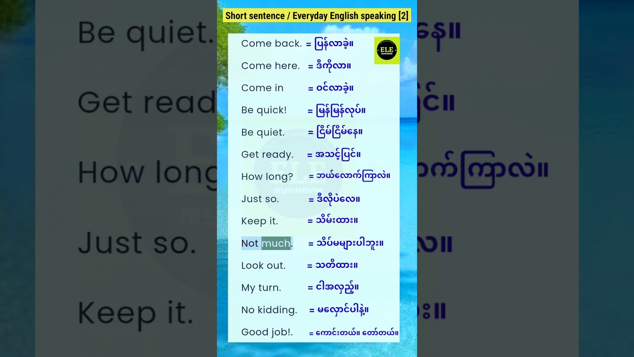 #englishspeaking #englishspeakingformyanmar