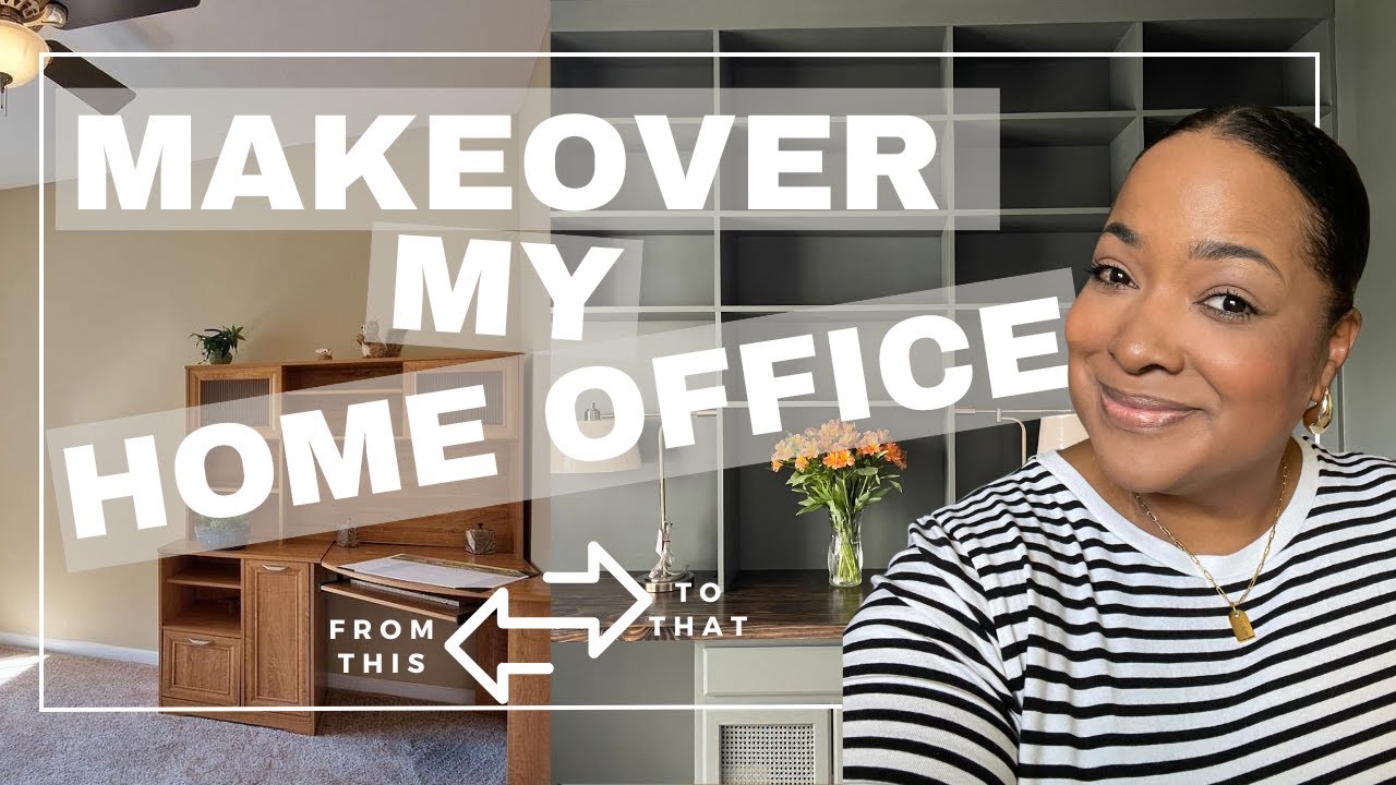 Makeover My Home Office | DIY Built-in Bookshelves and Desk