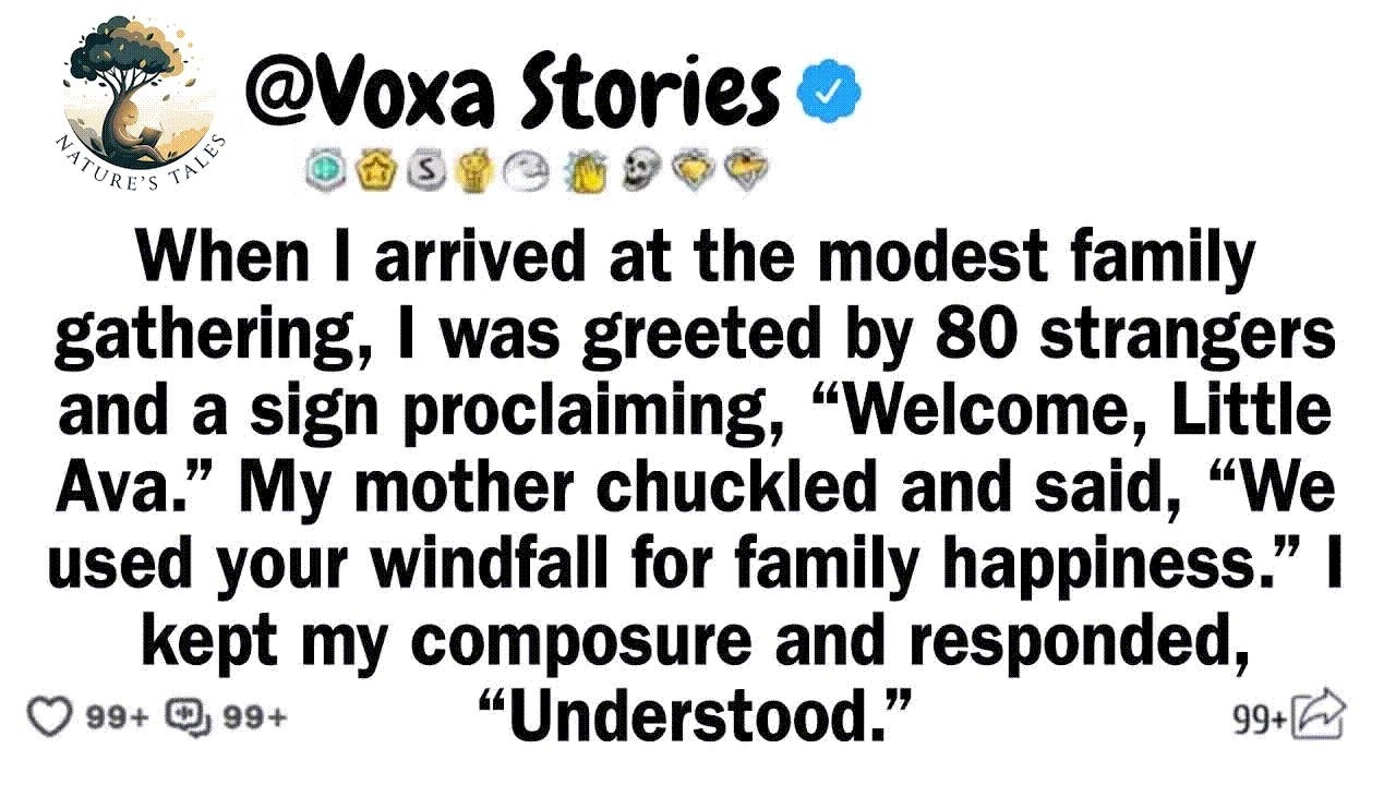 Full Story When I arrived at the modest family gathering, I was greeted by 80 strangers and a si