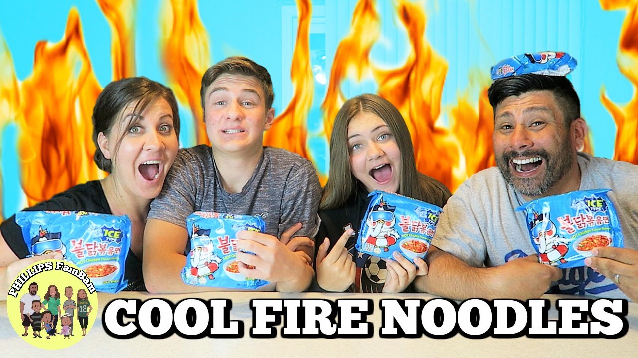 🔥 COOL FIRE NOODLE CHALLENGE 🔥 | Samyang SPICY ICE TYPE Ramen  | TEENS REACT |  PHILLIPS FamBam