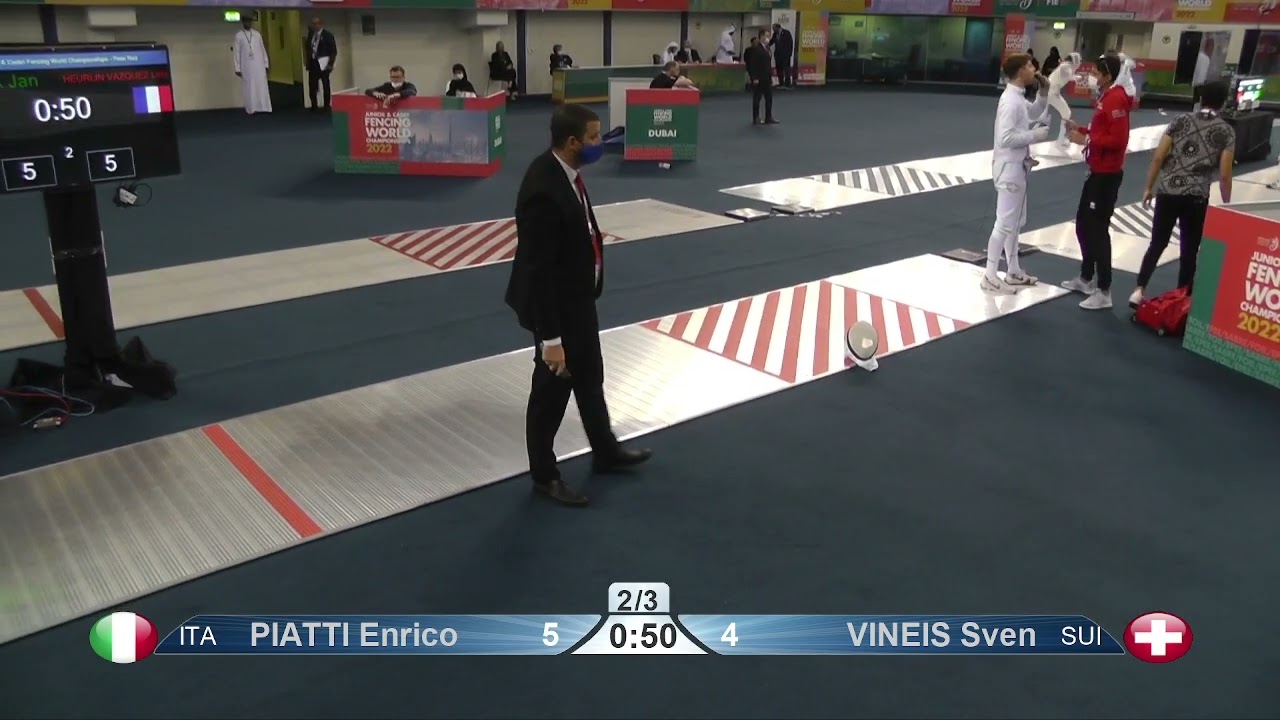 2022 224 T16 08 M E Junior Individual Dubai UAE WCH 5 VINEIS SUI vs PIATTI ITA