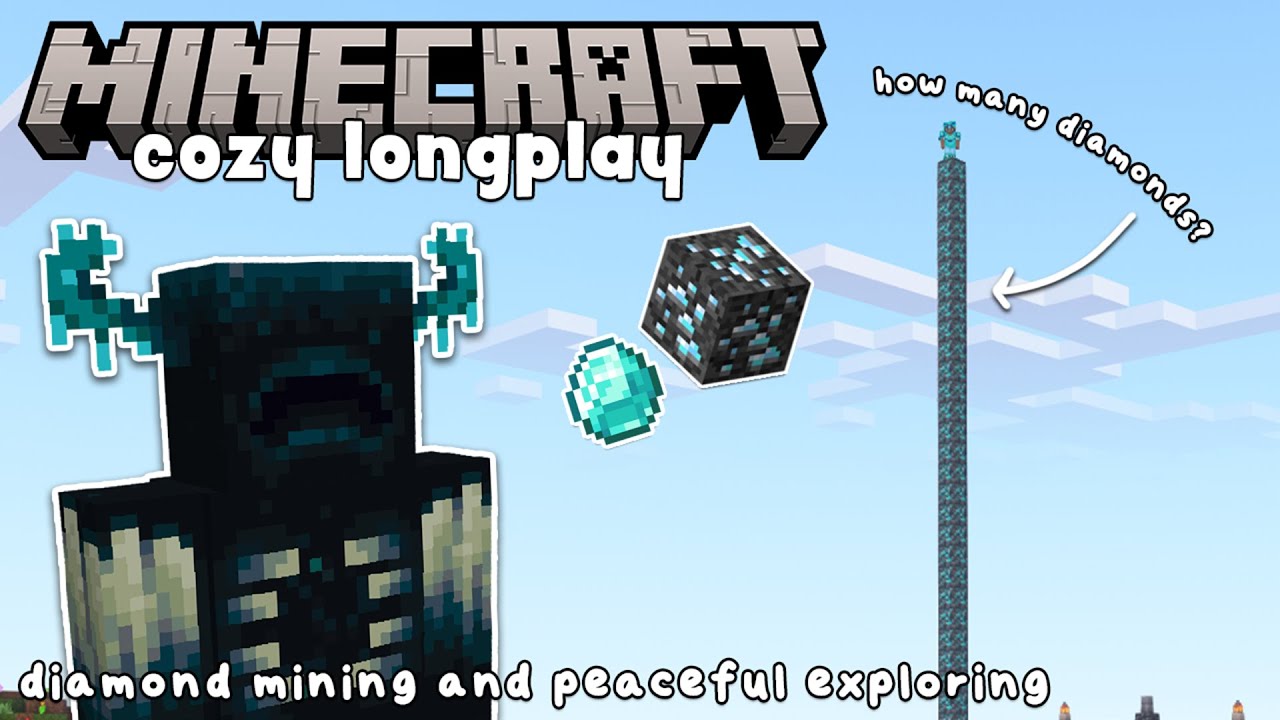 Diamond Mining and Peaceful Ancient City Exploring🪻 | Minecraft Longplay (no commentary ) 🌱
