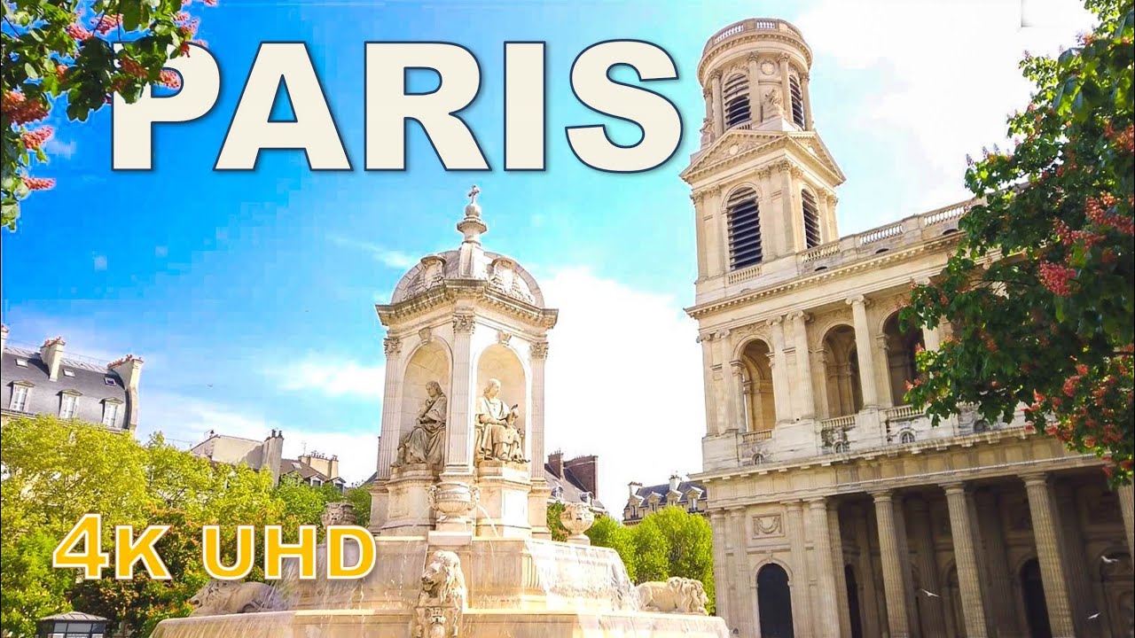 Paris Walking tour -Saint-Germain-des-Pr&eacute;s to Eglise Saint-Sulpice [4K]
