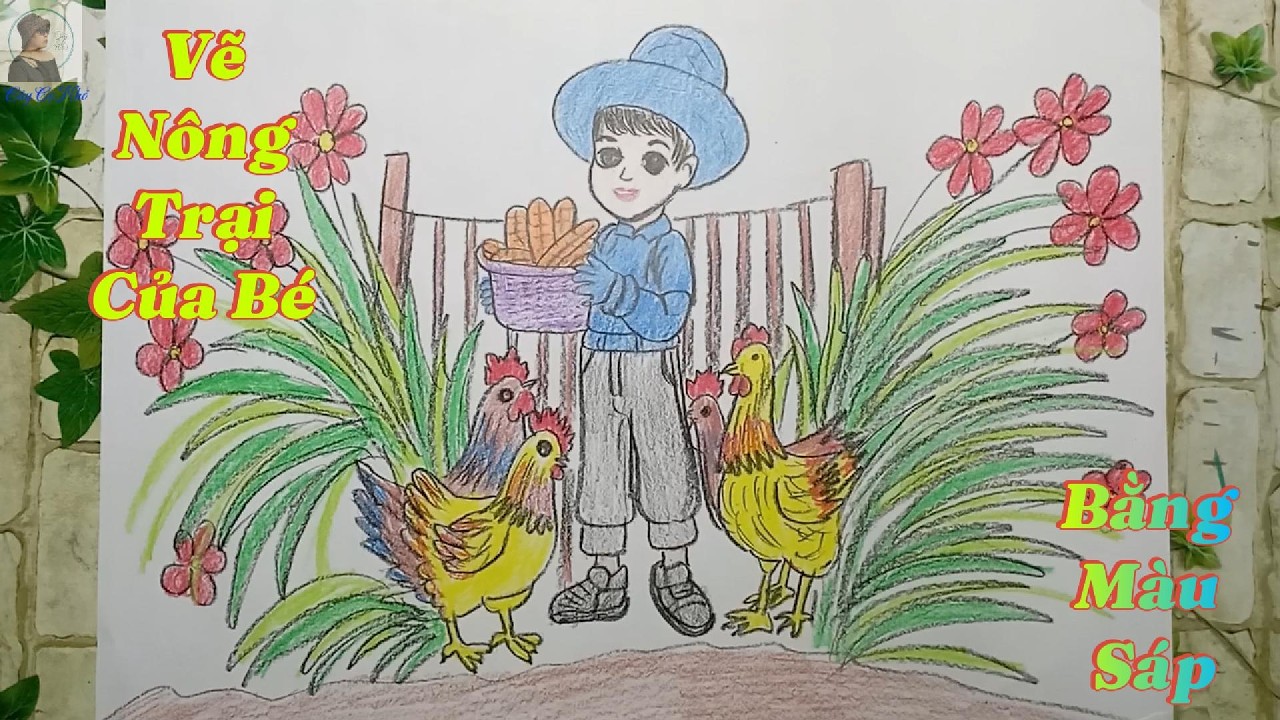 Cách Vẽ Nông Trại Của Bé Bằng Màu Sáp | Tranh Thiên Nhiên Dễ Thương – Cây Cọ Nhỏ