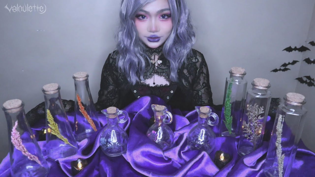 ASMR. seven senses sleep potion shop taste test. 🔮🧙‍♀️🧹 𖤐☽︎ 𝖜𝖎𝖑𝖔𝖚𝖑𝖆'𝖘 𝖈𝖔𝖟𝖞 𝖈𝖔𝖙𝖙𝖆𝖌𝖊 𖤐☽︎